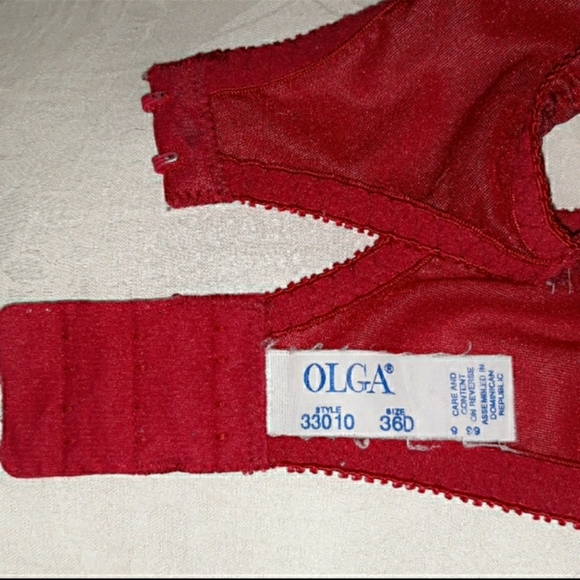 OLGA Red Lace Brassiere Bra 36 D - Picture 8 of 8